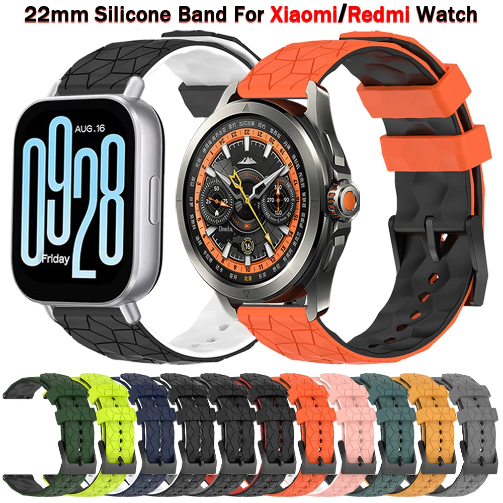 Correa de silicona de 22mm para Xiaomi Watch color 2 S2 46mm/42mm S1 Pro S3 S4 pulsera deportiva para Redmi Watch 5 Active/Lite reemplazar Correa