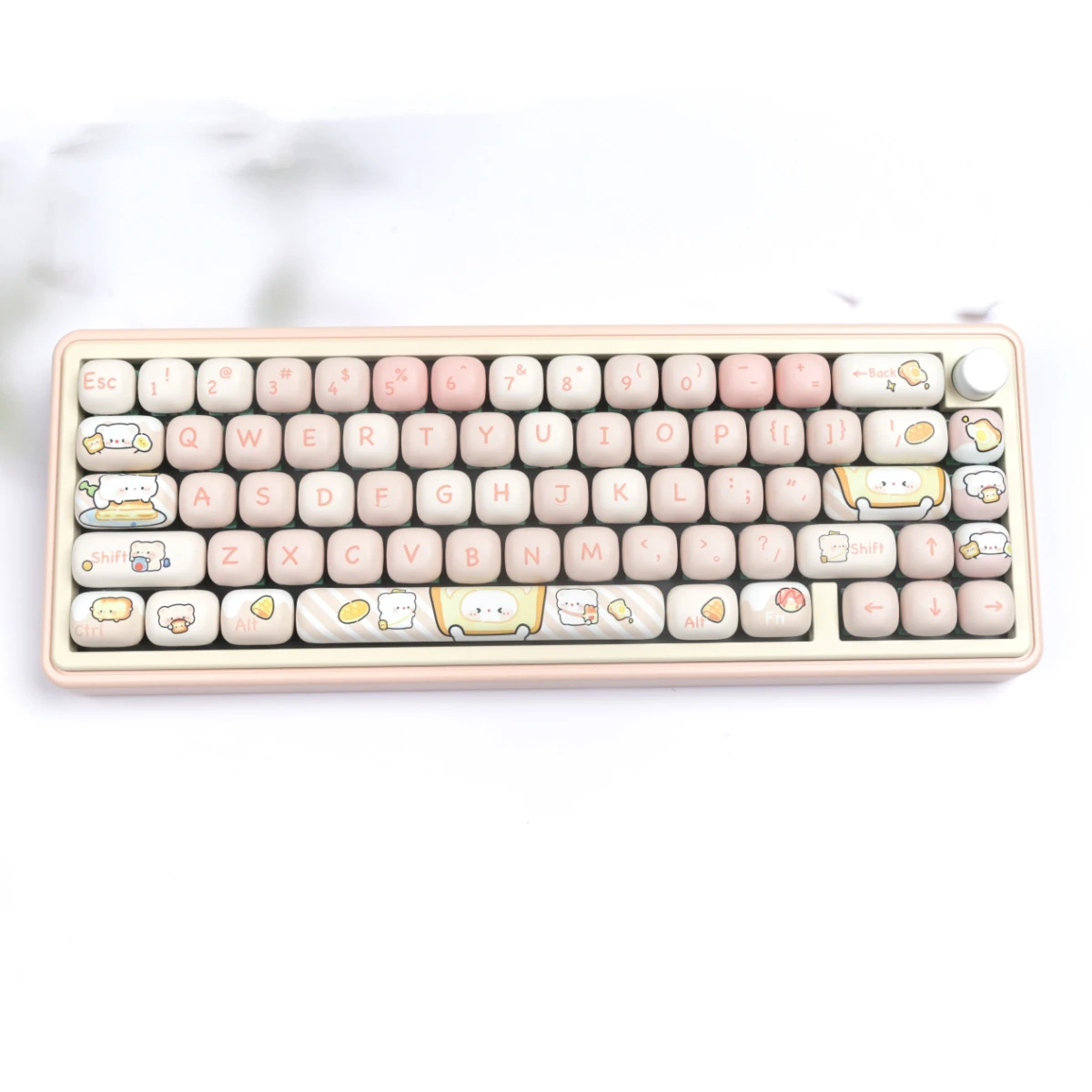 MOG-teclas Pbt Dye-Sub, juego grande de teclas, oso pan para teclado mecánico 7u Alice, diseño dividido, Wooting Hi75 personalizado - imagen 5