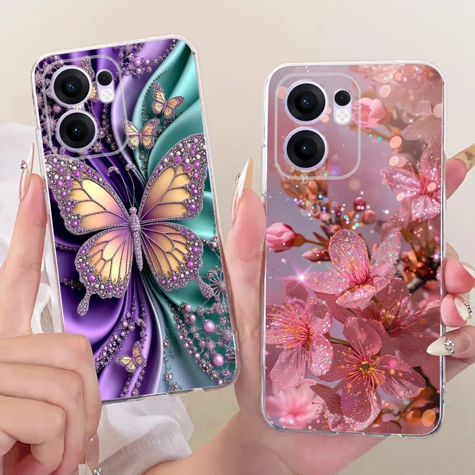Para Oppo Reno 13F 4G funda CPH2701 funda pintada de mariposa de lujo funda de teléfono delgada suave para Oppo Reno13 F Reno 13 FS Reno13F Shell - imagen 3