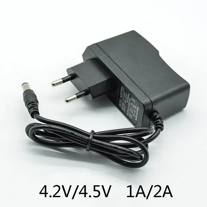 Adaptador convertidor de 4,5 V, 1A, 100-240V de CA, CC 4,2 V, 1A, 4,2 V, 2A, 1000/2000 MA, cargador de fuente de alimentación con enchufe europeo de 5,5mm x 2,5mm (2,1mm) de CA a CC - imagen 2
