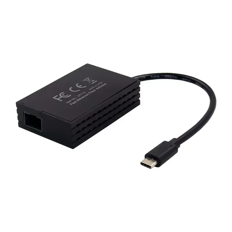 Adaptador de fibra Ethernet rápido USB 2,0, Chip convertidor AX88772C TYPE-C a puerto SFP LC/SC, red de 100Mbps para ordenadores de sobremesa y portátiles - imagen 4