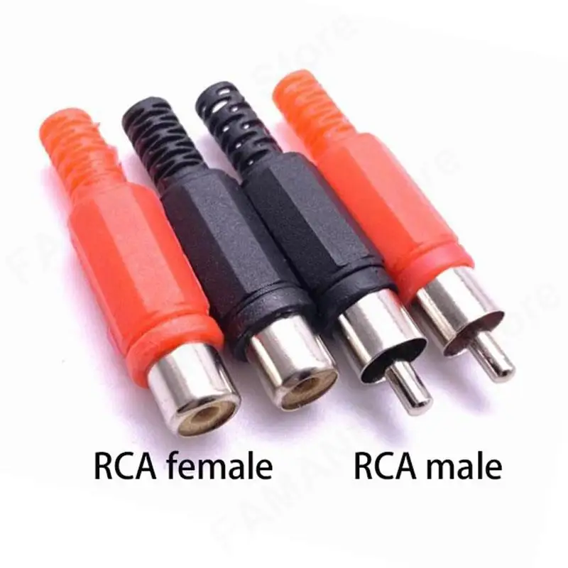 Adaptador de conector Jack RCA macho hembra, enchufe AV de Audio y vídeo de soldadura, enchufes de mango de plástico, herramienta de soldadura Dual de canal DIY