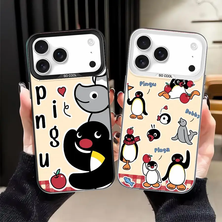 Hot Ins Cute Cartoon P-ingu funda trasera para teléfono para iPhone 12 14 16e 15 Plus 11 17Air XS XR 13 16 17 Pro Max