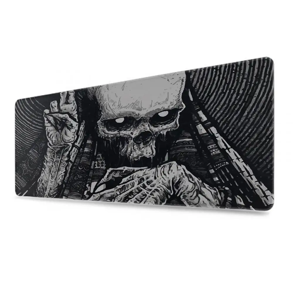 Alfombrilla de ratón de calavera de terror oscuro, alfombrilla de ratón de gran tamaño para juegos, teclado, alfombrilla de mesa, alfombra de goma Natural, decoración de oficina - imagen 3