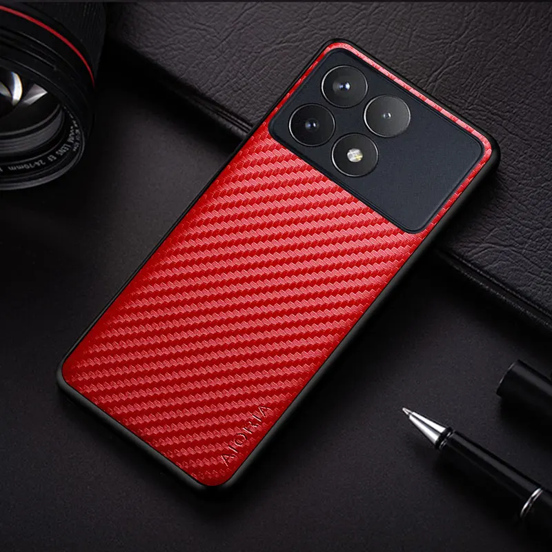 Funda delgada de fibra de carbono a prueba de golpes para Xiaomi Redmi, funda protectora de cuerpo completo, Ultra antideslizante, K70, K70E, K60, K60E, K50, K40, K30 Pro - imagen 4