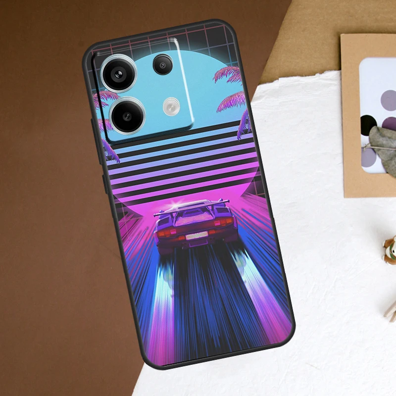 Neon Retrowave 80s vintage art Case para Redmi Note 13 Pro Plus 9 10 11 12 Pro 9S 10S 11S 12S Cover para Redmi 12 C 10C 13C - imagen 3