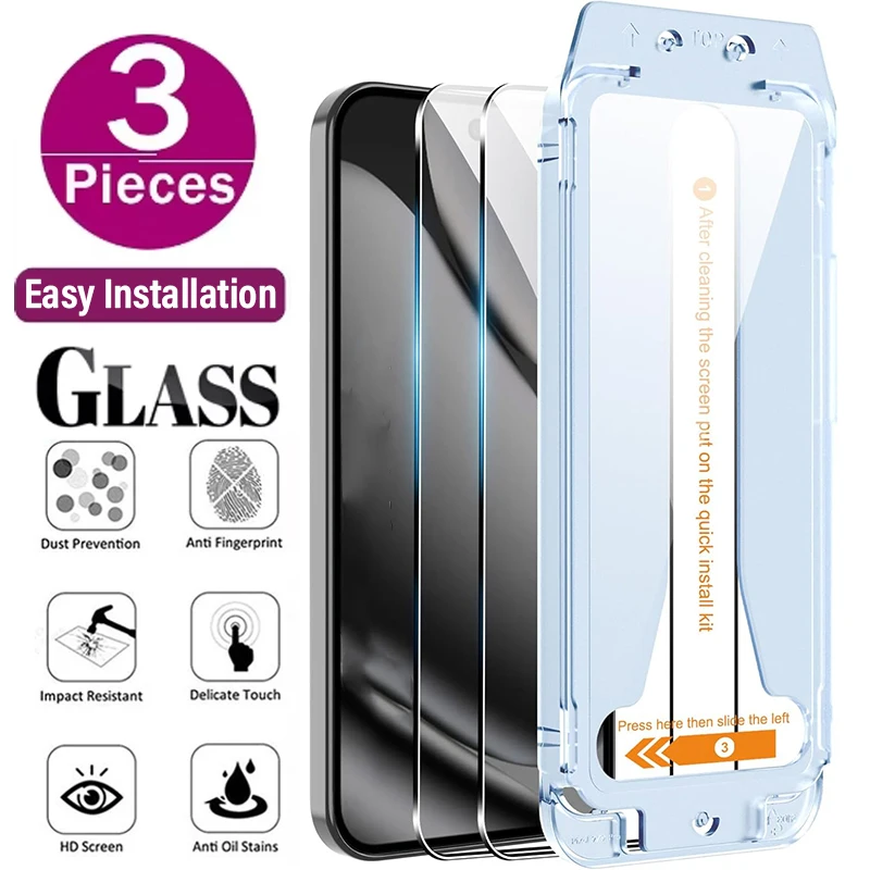 Protector de pantalla sin polvo para Google Pixel 9/10 9Pro 10Pro, película protectora de vidrio templado de fácil instalación para Pixel 9 10 Pro XL