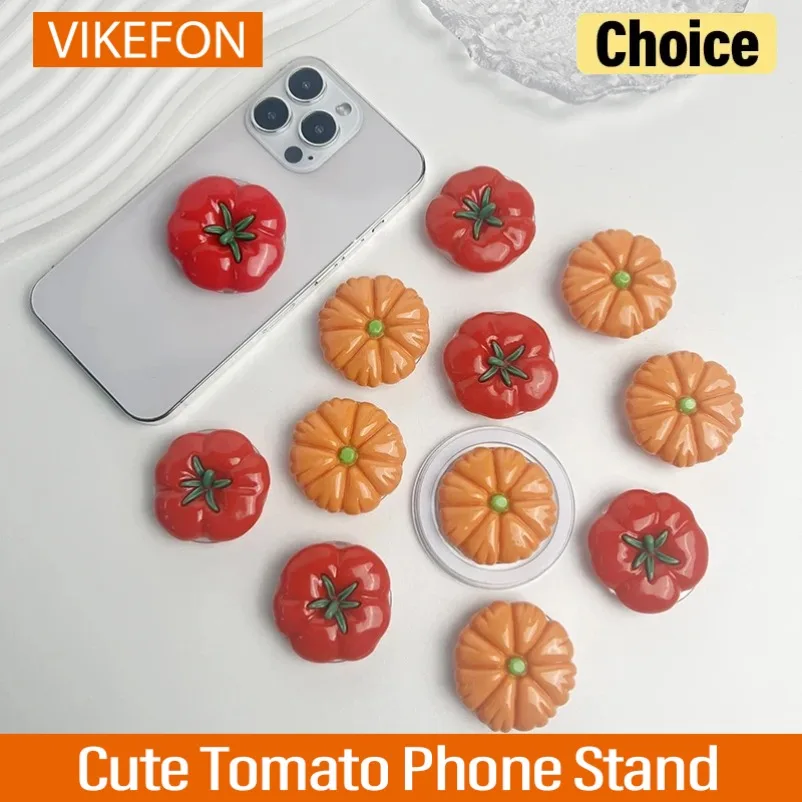 Para iPhone 17 16 15 14 13 12 Samsung S25 S24 Xiaomi anillo de dedo soporte de expansión lindo soporte de teléfono de tomate soporte de teléfono con agarre