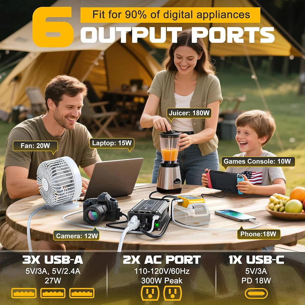 Convertidor inversor de coche 300W DC 20V a 110V 220V encendedor de cigarrillos a enchufes adaptador inversor USB de carga rápida enchufe estadounidense - imagen 4