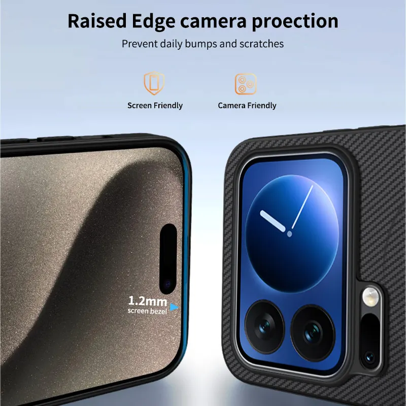 Funda magnética para Xiaomi 17 Pro Max, funda de PC anticaída texturizada de fibra de carbono con sensación de piel para Xiaomi 17Pro Mi17, parachoques a prueba de golpes - imagen 4