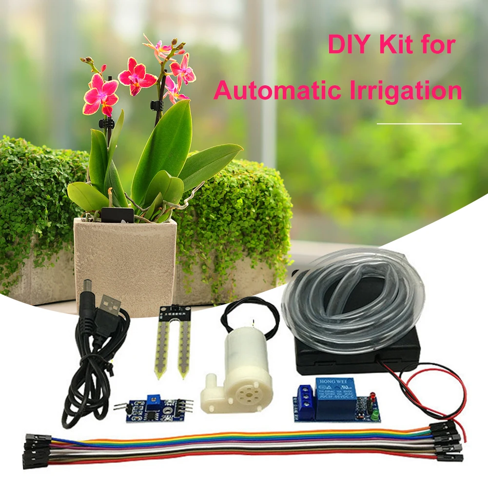 1-10Set módulo de riego automático Kit DIY Kit de riego automático Sensor de humedad del suelo Mini bomba de agua manguera de 50cm para Arduino - imagen 3