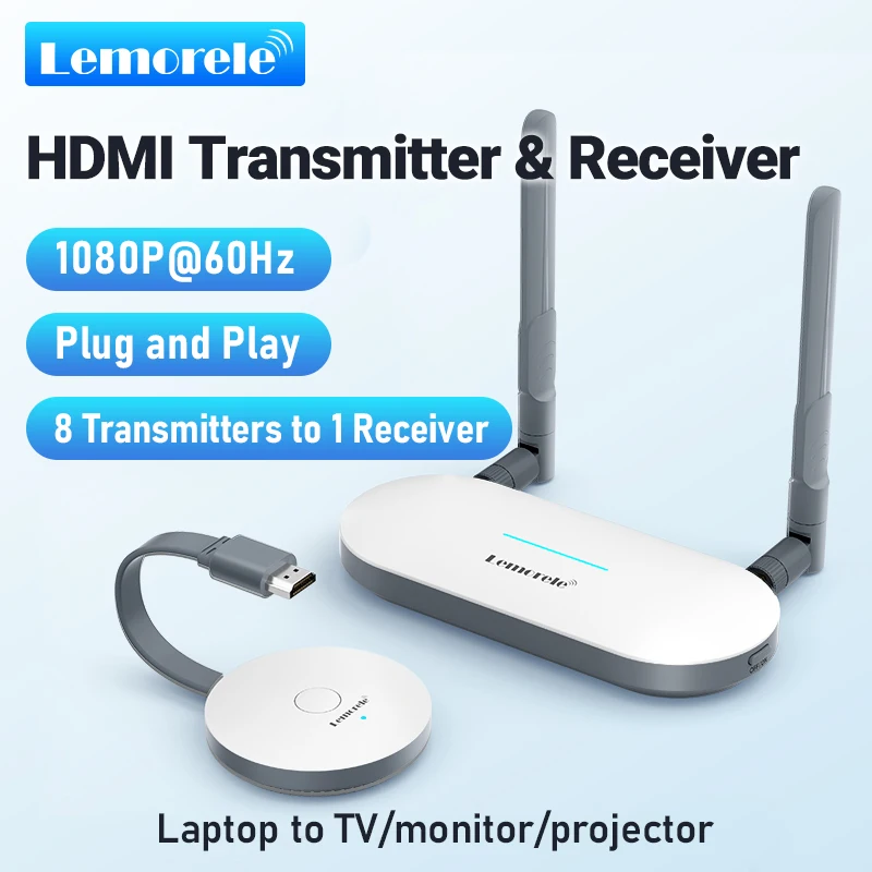 Lemorele Transmisor HDMI Inalámbrico para TV y PC – Extensor Dongle