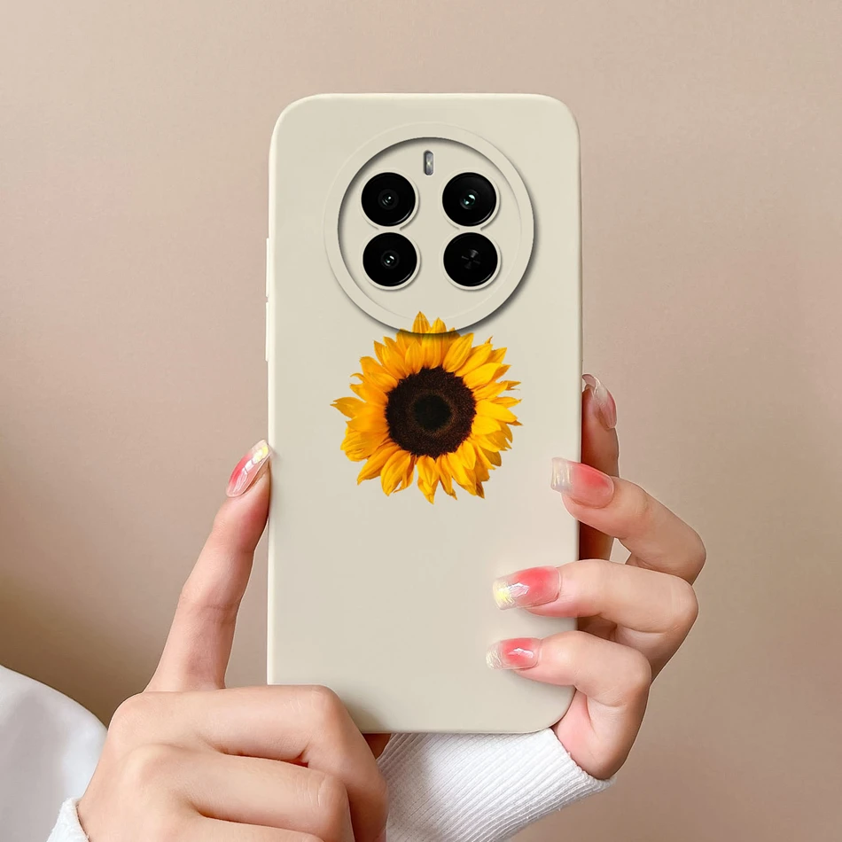 Funda para Realme 12 Pro Plus, funda de teléfono con flores de belleza para Realme 12 Lite, carcasa trasera de protección de lente mejorada de silicona líquida suave - imagen 4