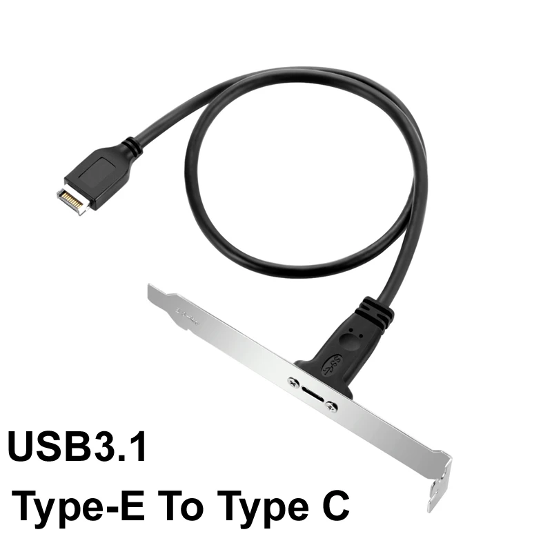 Panel Frontal USB 0,5 tipo E macho a tipo C hembra, Cable de datos de 10Gbps, adaptador de expansión de placa base para computadoras de escritorio, 3,1 m