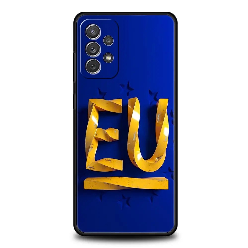 Funda de teléfono con bandera de la UE para Samsung A51 A71 A21S A17 A11 A15 A25 A31 A41 A23 A33 A53 A73 A07 A03S A05S A13 A35 A55 5G - imagen 3
