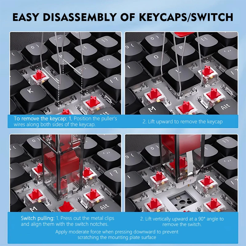 JUMPEAK-extractor de interruptor de teclado mecánico intercambiable en caliente, removedor de teclas 2 en 1, herramienta de desmontaje de personalización DIY para juegos - imagen 3