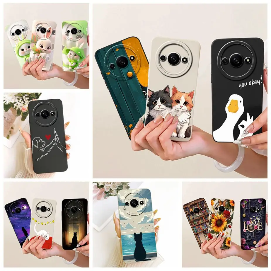 Para Xiaomi Redmi A3 funda Redmi A3x lindo dibujos animados caramelo pintado cubierta suave TPU funda de teléfono para Redmi A3 Pro A4 RedmiA3 RedmiA4 bolsas