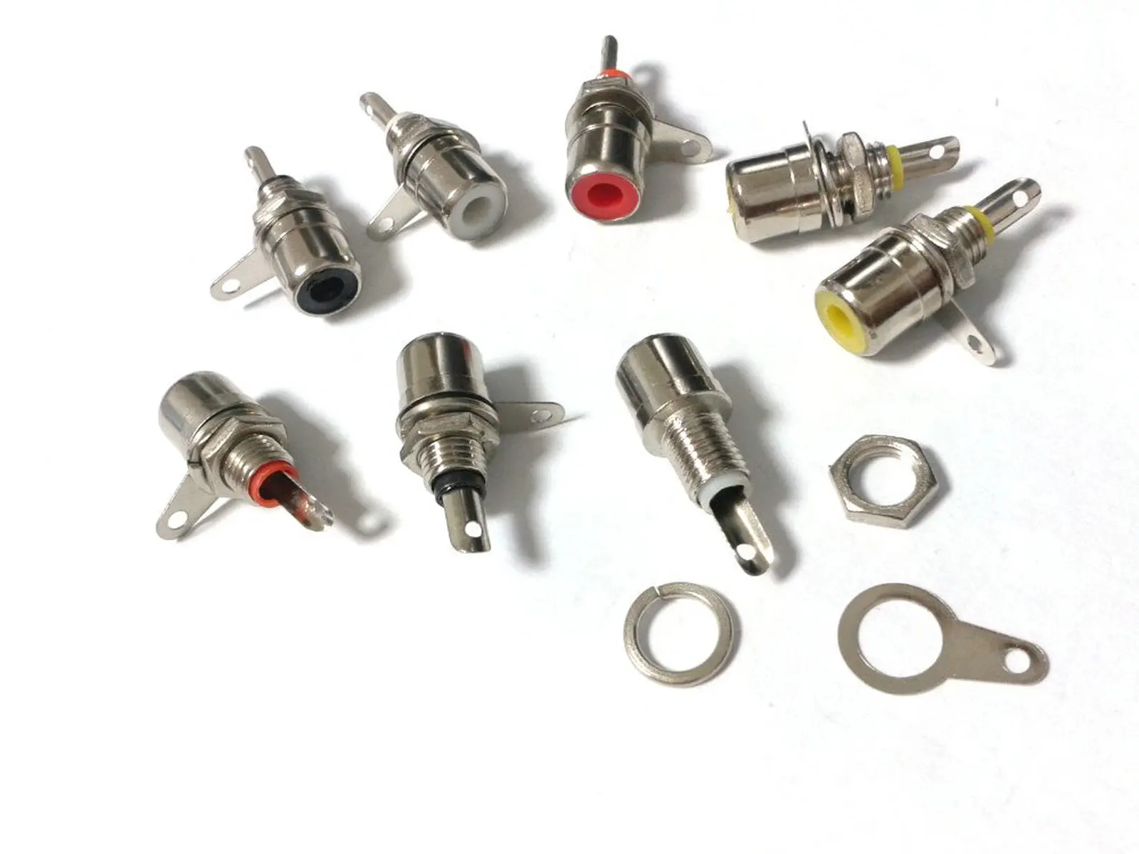 Amplificador hembra de metal, Conector de montaje de chasis RCA Jack, 100 piezas - imagen 5