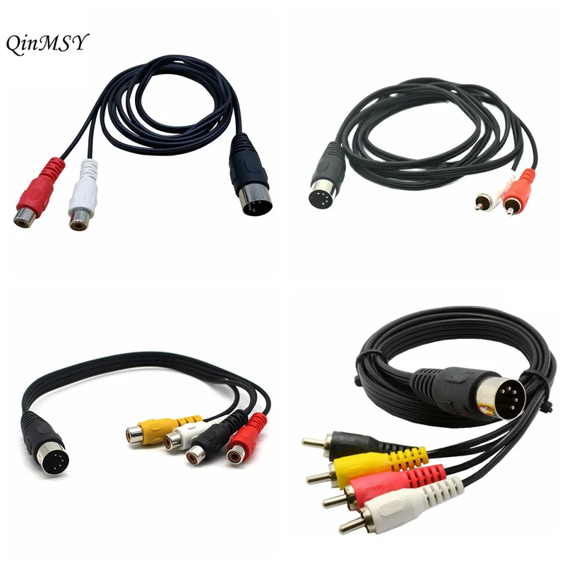Cable MIDI DIN macho de 5 pines a 4 RCA 2, Cable de Audio con enchufe macho doble RCA para sistemas estéreo Naim Quad, enchufe macho DIN de 5 pines, el más nuevo de 0,5 m