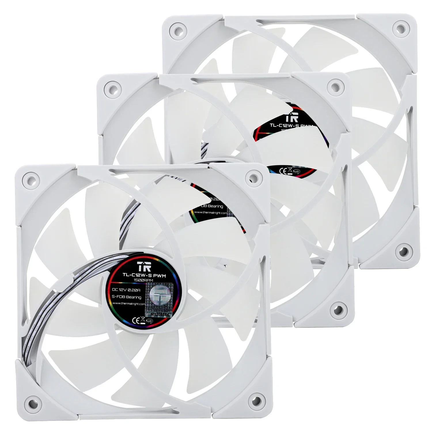 Ventilador de refrigeración de caja de PC Thermalright 120mm PWM para P 5V3PIN/12V4PIN RGB TL-C12W-S 3 en 1
