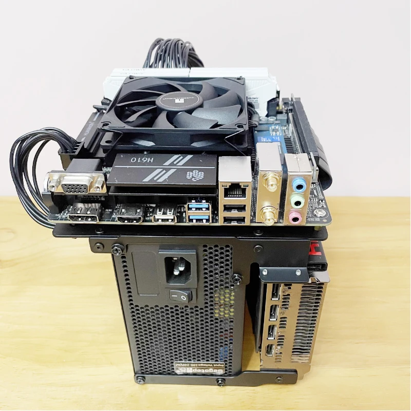 Mini ITX chasis abierto PC rack base de alimentación ITX metal simple creativo DIY estante abierto - imagen 5