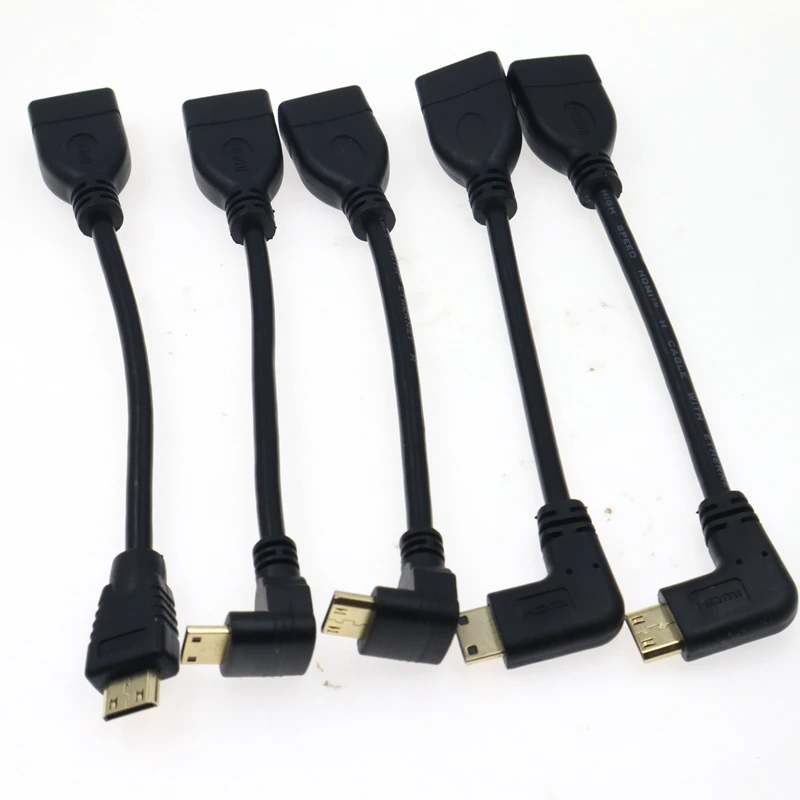 15cm HD HDMI Compatible hembra a 90 grados Micro Mini HDMI Cable macho Compatible para cámara Digital portátil proyector extensión - imagen 5