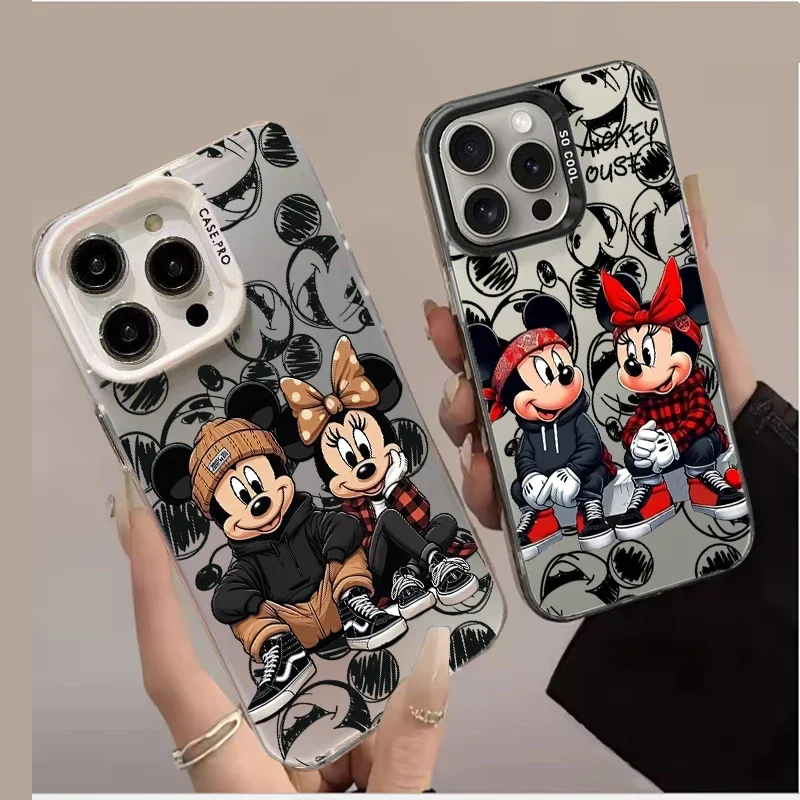 Funda de moda Disney Mickey Minnie para Xiaomi Redmi Note 11 12 13 14 Pro Plus 15C 14C 13C 12 12C A5 A3 cubierta dura galvanizada