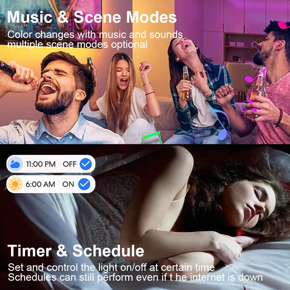 Tira de luces Led de 5V, USB, RGB, RGBW, Control por aplicación, luces que cambian de Color, Bluetooth/Tuya, Wifi/Zigbee, tira de luces Led para habitación, TV, luz trasera, Alexa - imagen 4