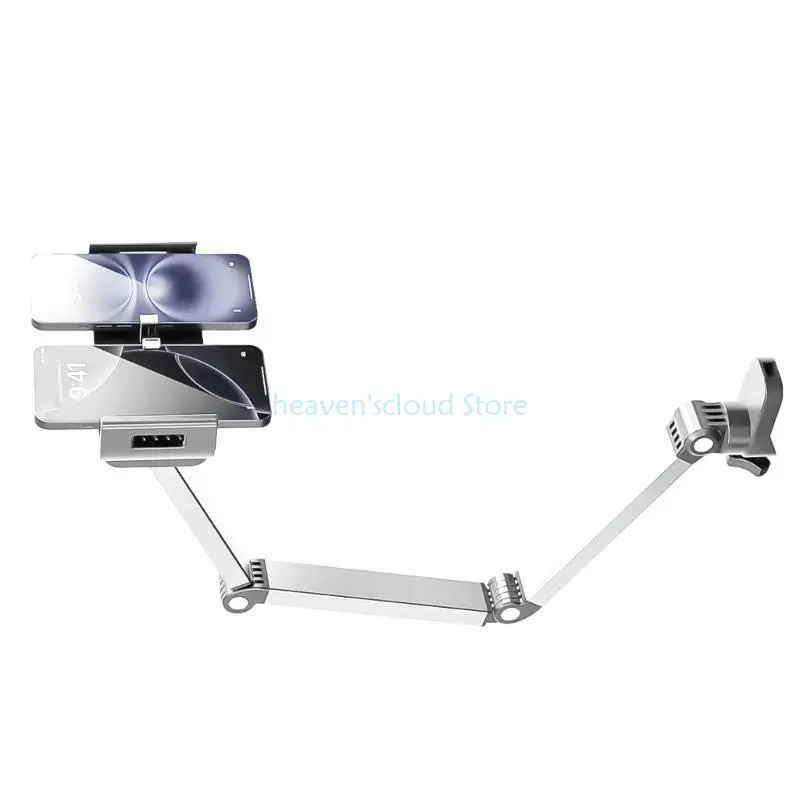 Y88B 360 gira cabeza bola tabletas soporte plegable abrazadera montaje escritorio - imagen 2