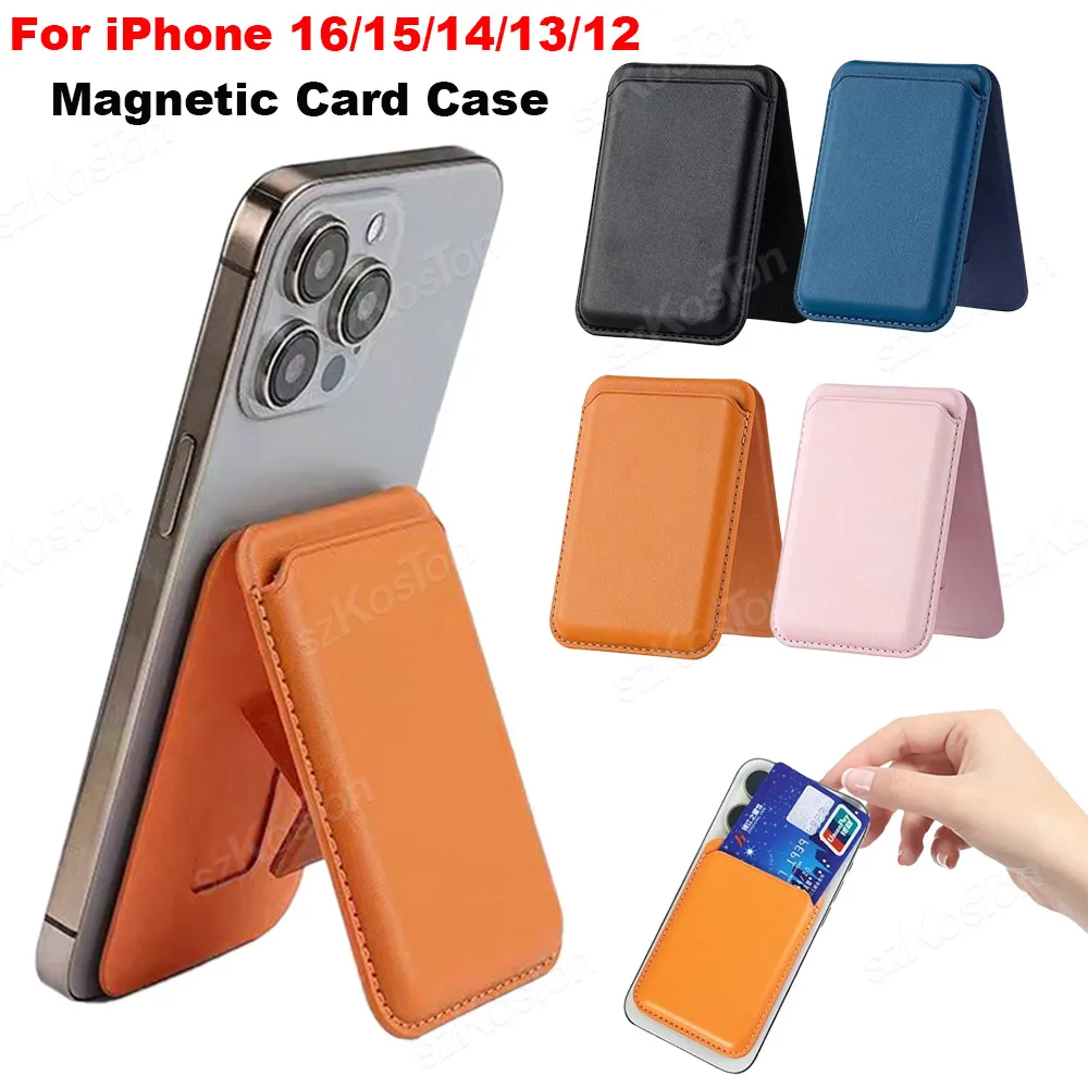Funda de cuero magnética para tarjetas, billetera para iPhone 16/15/14/13/12, tarjetero Mag-Safe, funda para teléfono, accesorios