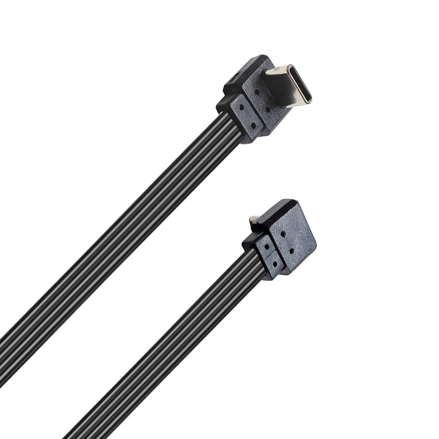 10CM 30CM 1M codo USB plano a cable de datos de carga macho tipo C ultracorto 2,0 codo de enchufe cable flexible de esquina izquierda y derecha - imagen 2