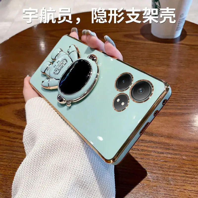 Funda de astronauta para Realme GT7 Pro GT6 6T GT NEO6 SE, soporte todo incluido galvanizado, funda suave de silicona para Realme GT7 Pro - imagen 5