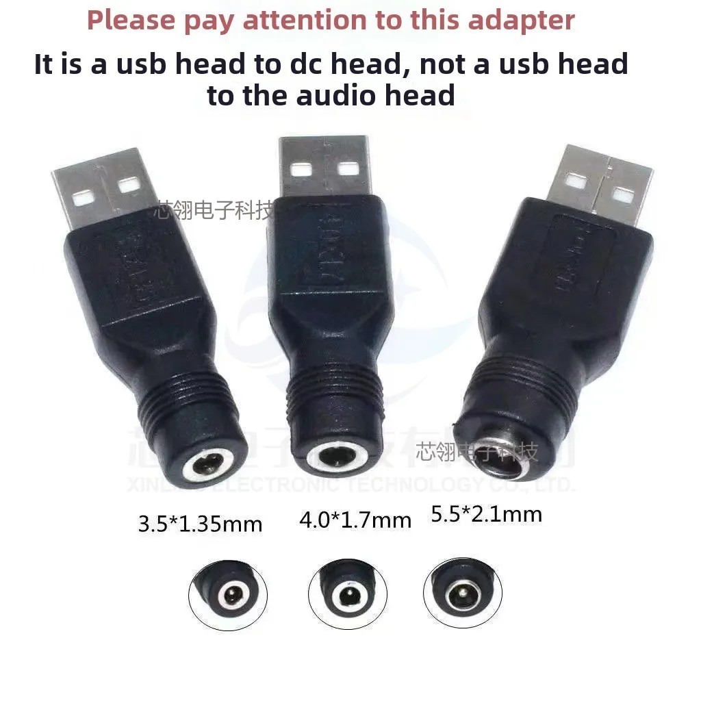1/2/5 Uds USB a DC5.5 * 2,1 cabezal de conversión macho y hembra 4,0*1,7mm empalme DC3.5 * 1,35 junta recta hembra