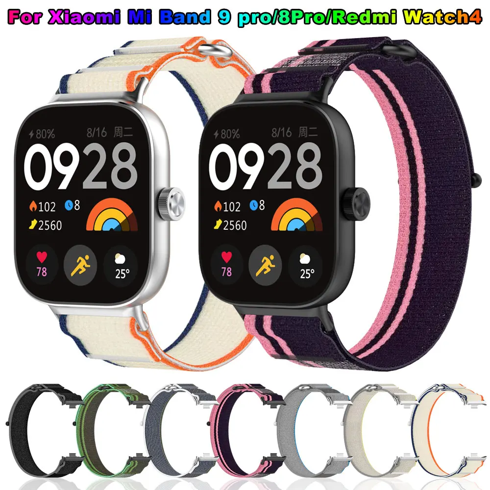 Correa de nailon para reloj Xiaomi Band 9 Pro / 8 Pro, correa de pulsera para Redmi Watch 5 4, accesorios para reloj inteligente