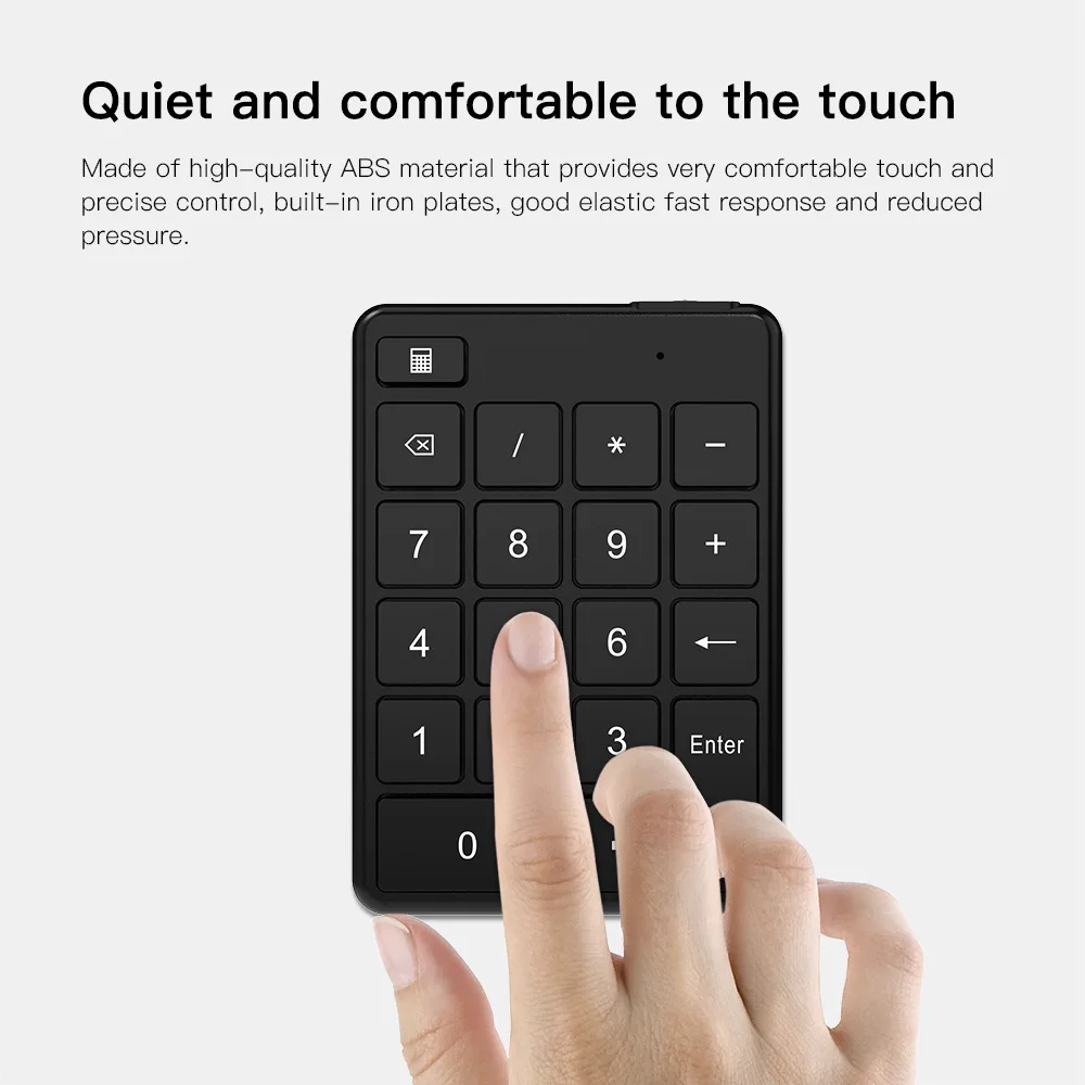 Teclado numérico inalámbrico con Bluetooth de 19 teclas, teclado numérico con batería de botón, teclado numérico portátil de contabilidad financiera para ordenador portátil - imagen 3