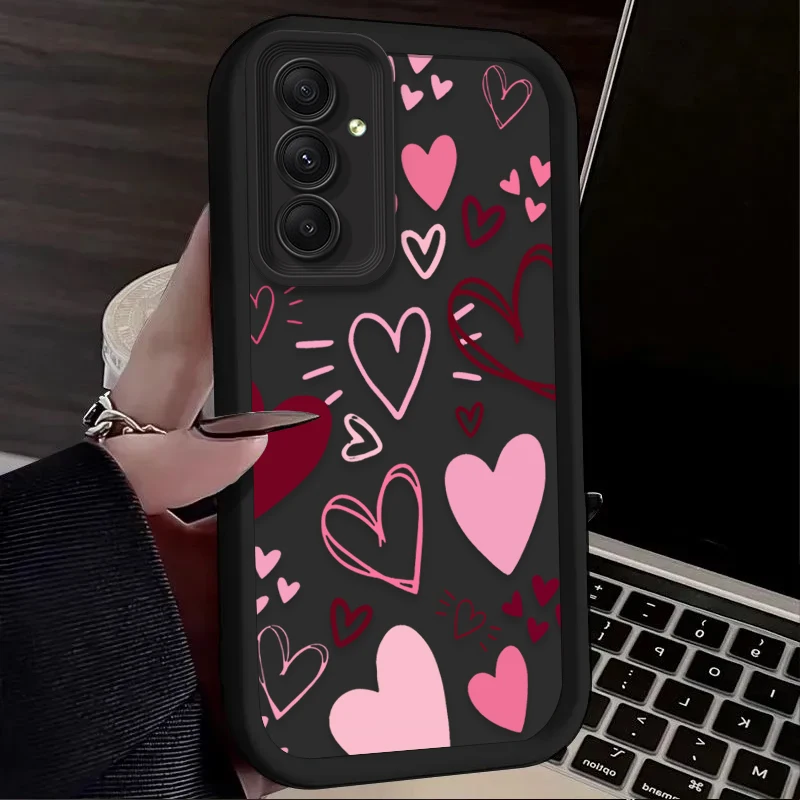 Funda con patrón de corazón de amor artístico para Samsung Galaxy A54 A05S A05 A34 A24 A14 A53 A33 A23 A13 A52 A52S A32 A22 A12 A71 A51 A31 - imagen 3