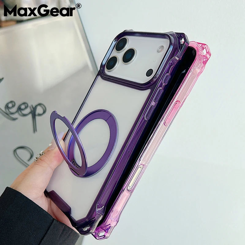 Soporte magnético transparente para Airbag a prueba de golpes, funda Magsafe para iPhone 17 Air 16 15 14 Plus 13 12 Pro Max 11, funda transparente de TPU - imagen 3