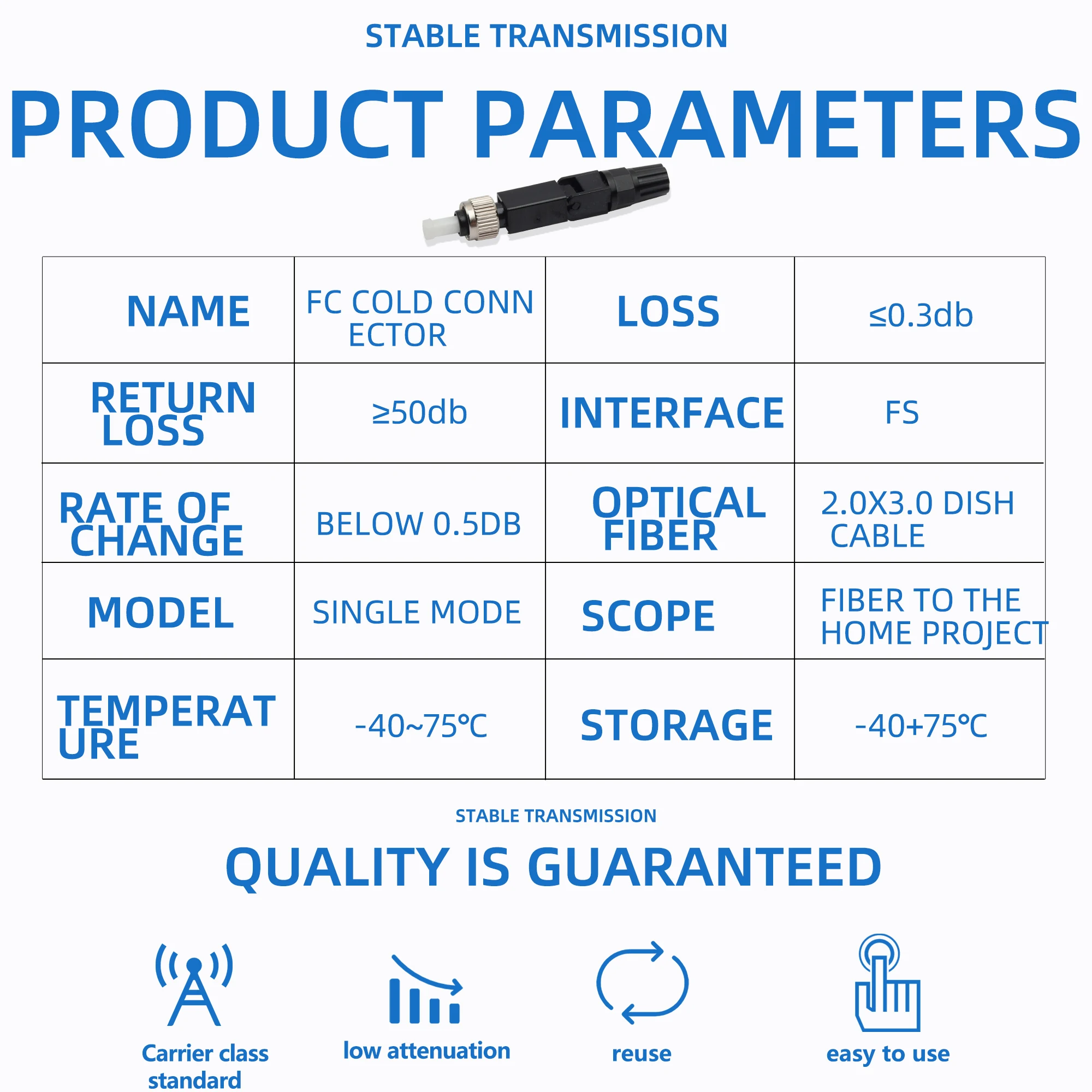 KELUSHI-conector rápido de fibra óptica, conector rápido integrado FTTH flex, acoplador de conexión en frío, empalmador, adaptador de Unión Telecom, 10 piezas FC - imagen 3