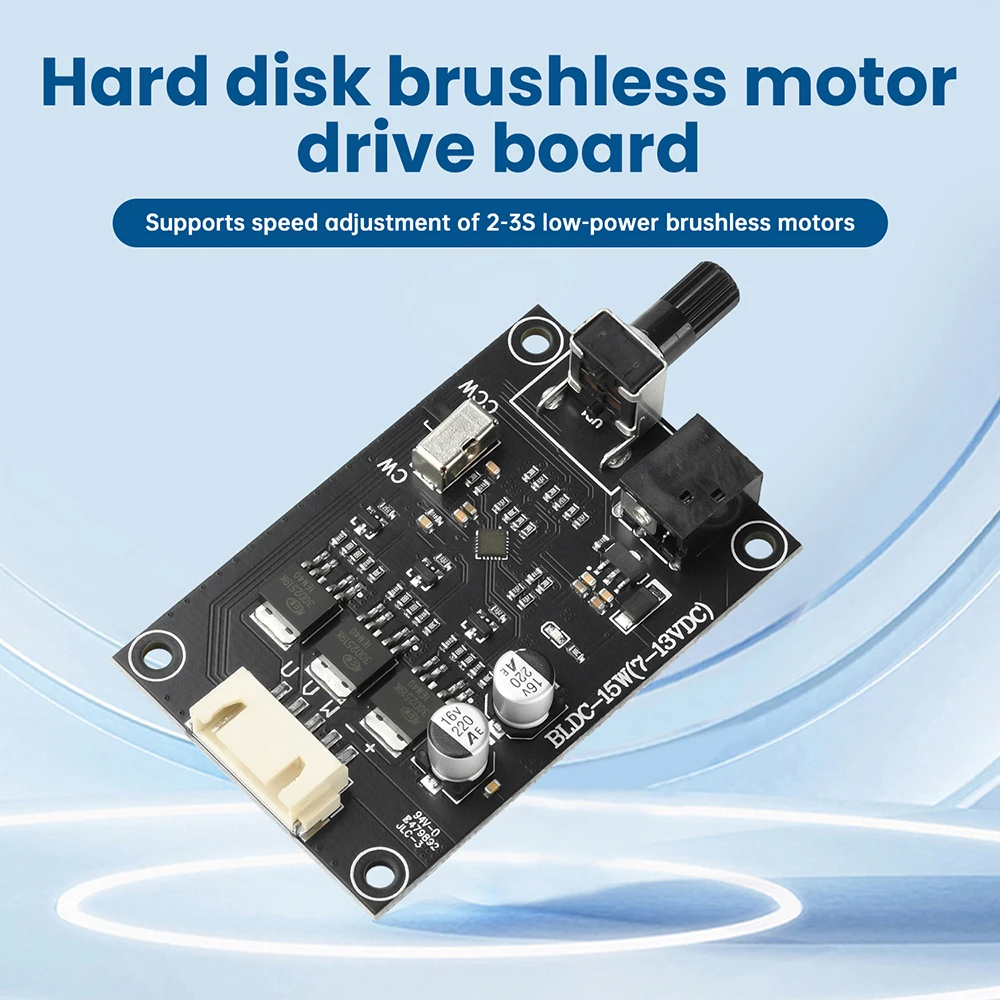 Motor sin escobillas trifásico BLDC de amplio voltaje DC 7-13V, interruptor de Control de velocidad incorporado, Motor de disco duro de accionamiento eficiente - imagen 5