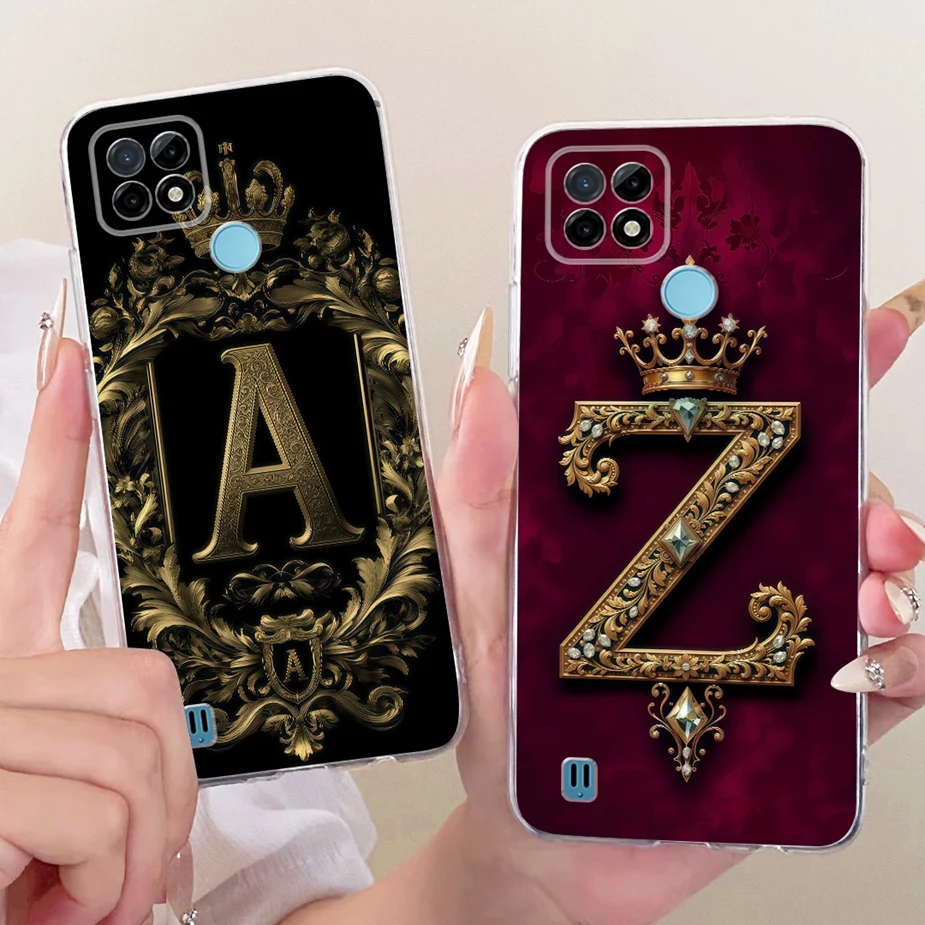 Para Realme C21Y funda Realme C25Y Cool corona letras cubierta suave funda de teléfono delgada para Realme C21 C 25 Y RealmeC21 Y Bach bolsas de cubierta