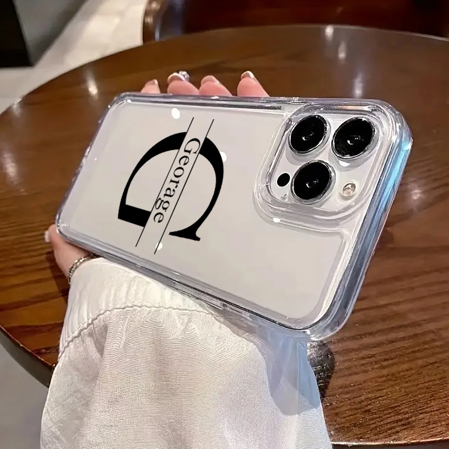 Funda de teléfono personalizada con nombre y letras grandes para Iphone17 16 15 14 13 12 11Pro Max Plus, fundas de TPU suaves y transparentes de lujo a prueba de golpes - imagen 4