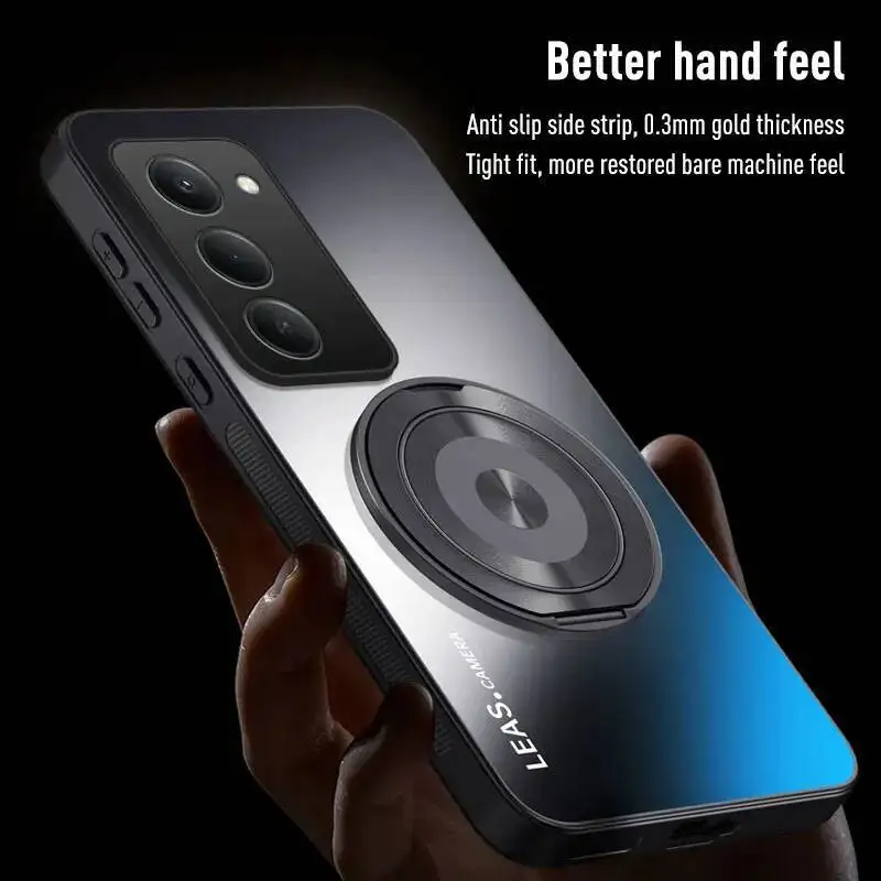 Para Redmi 15 5G 15C 4G AG funda con soporte de anillo magnético esmerilado para Xiaomi poco c85 Redmi 15 cubierta protectora de cámara mate a prueba de golpes