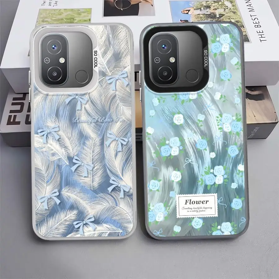 Funda de mariposa y flor para Xiaomi Redmi 14C 9T A5 12C 13C A1 A2 Plus 10C K60 9C, funda trasera para teléfono
