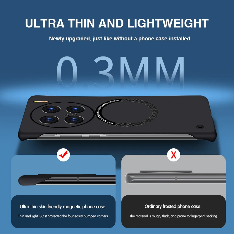 Funda de teléfono magnética fina Original para VIVO X100 X100s Pro Ultra 5G X100Pro X100Ultra, funda trasera dura sin marco con carga inalámbrica - imagen 5