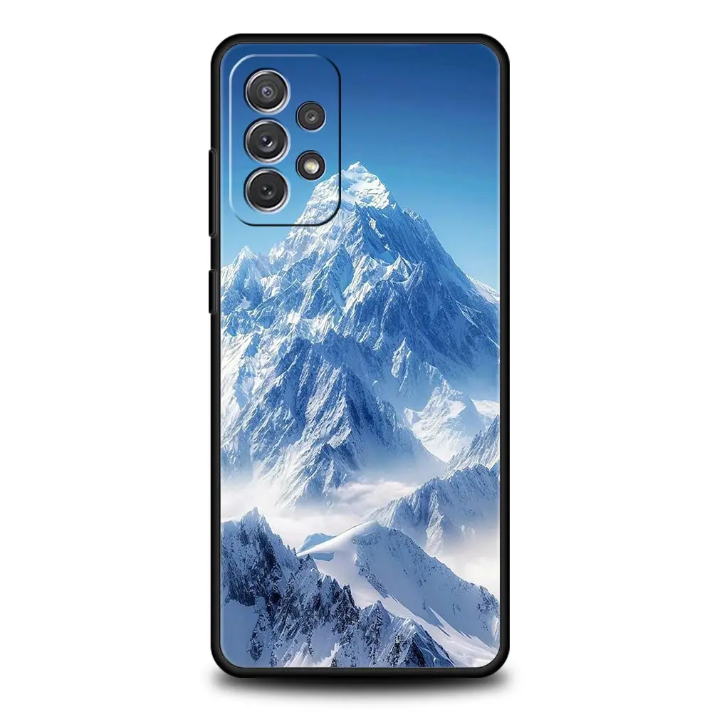Funda de teléfono con paisaje de picos de montaña para Samsung A51 A71 A21S A17 A11 A15 A25 A23 A33 A53 A73 A07 A03S A05S A13 A35 A55 5G - imagen 4