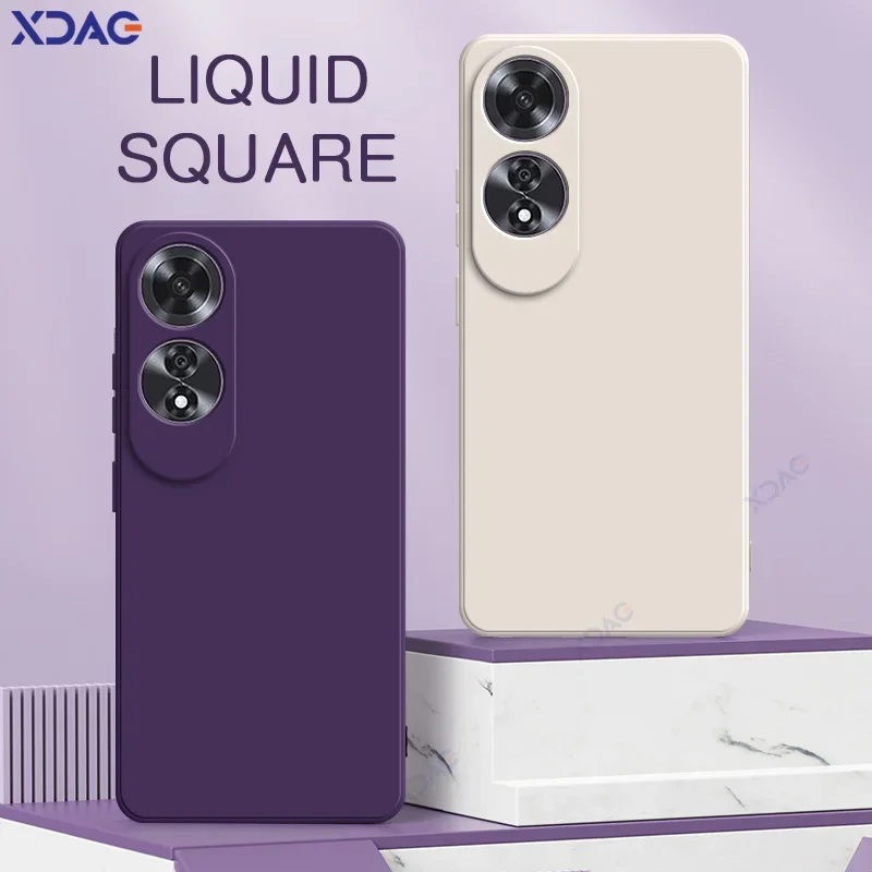 Funda de lujo de doble capa para teléfonos móviles OPPO A60, protección Global de cámara OPPOA60, armadura de silicona líquida cuadrada suave a la moda - imagen 2