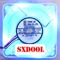 Lin DFS 602512 – Ventilador axial 60 mm, 12 V, LED azul silencioso