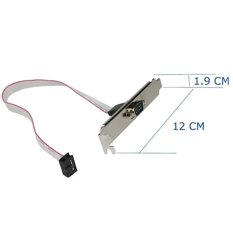 28 cm RS232 Serial D-Sub DB9 9 pines macho a IDC Cable de cinta hembra de 10 pines media altura soporte de altura completa - imagen 2