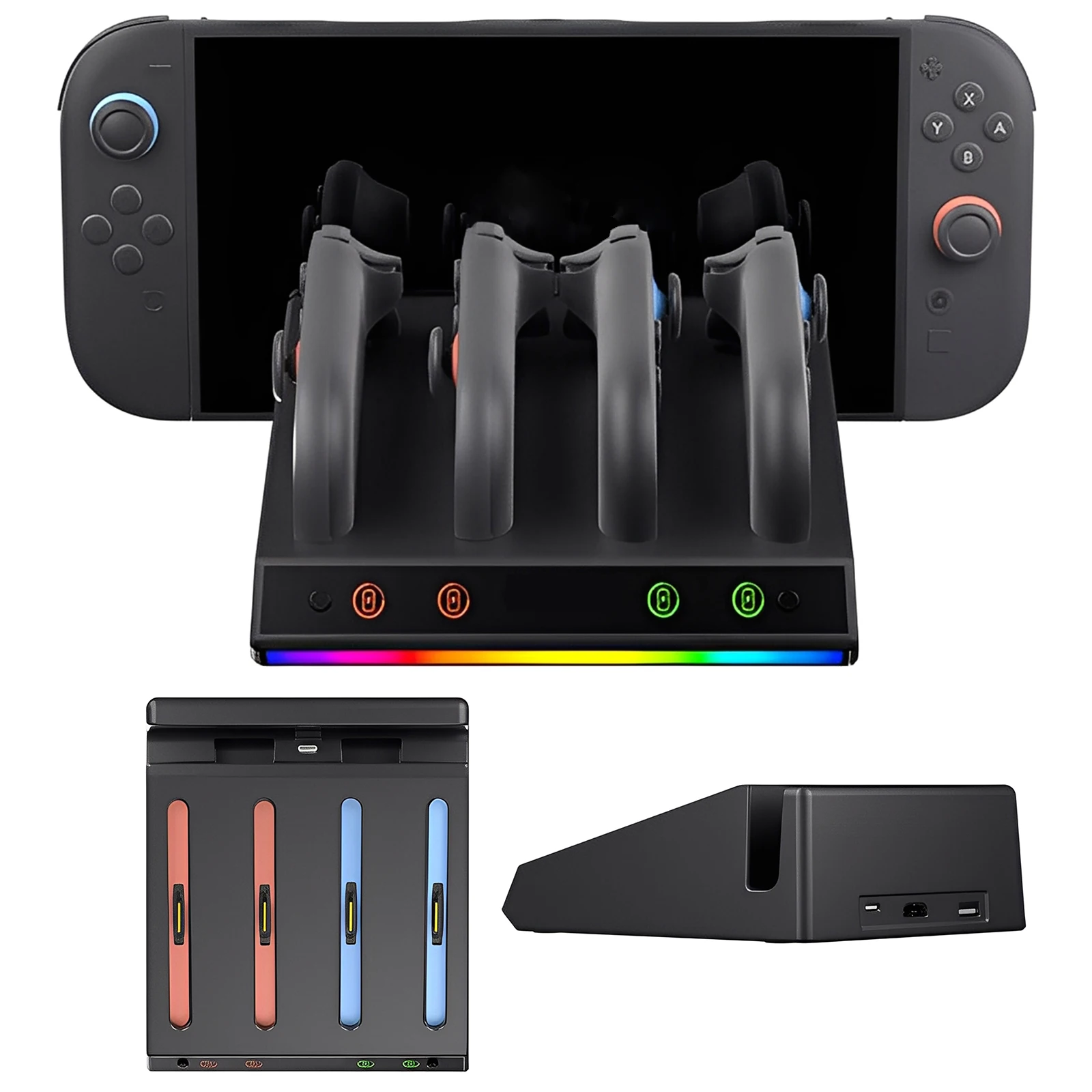 Base de carga de refrigeración 4 en 1, Base de expansión para TV, estación de soporte de carga, estación de acoplamiento cargada para Switch 2