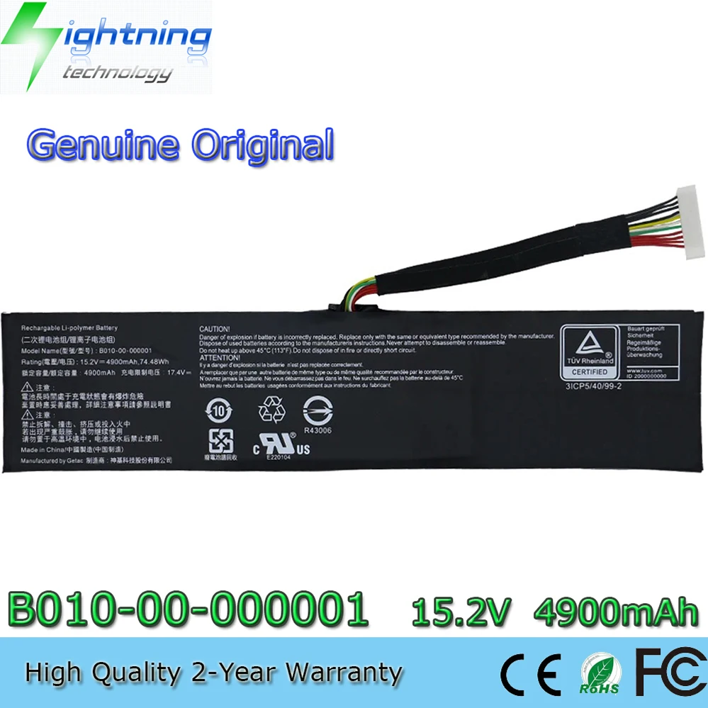 B010-00-000001 15,2 V 74,48 Wh batería del ordenador portátil para Getac EVGA 758-41-2633-T1 SC17 SC17 1070 B010-00-000005 etc.
